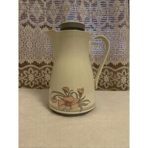Vintage 1984 Thermos No 820 Floral Coffee Carafe A-Z Design Made in West Germany